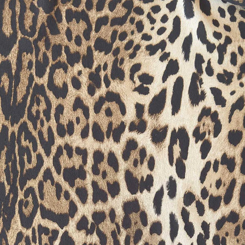 ANIMAL PRINT VISCOSE CREPE FABRIC • Brown • NEW