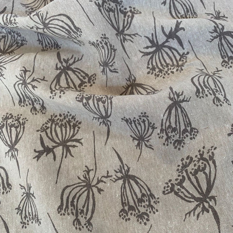 Anna Graham Riverbend Blooming Thistle Essex Linen Fabric Flax