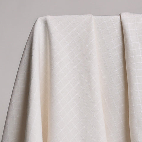 Atelier Brunette Little Tile Viscose Linen Fabric in Off-White