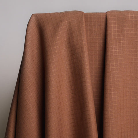Atelier Brunette Little Tile Viscose Linen Fabric in Pecan Pie