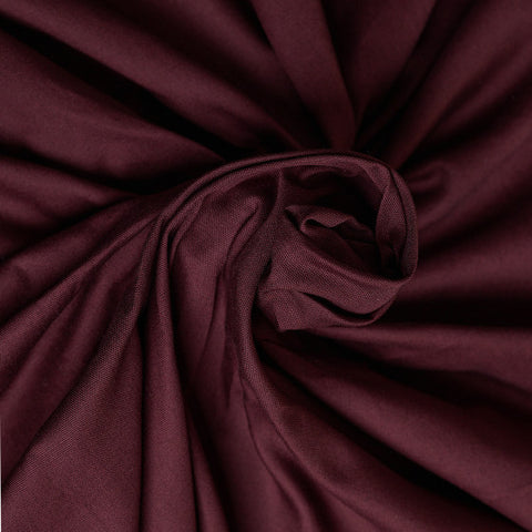 Atelier Brunette Oxford Cotton Fabric in Crispy Brown, a deep burgundy colour