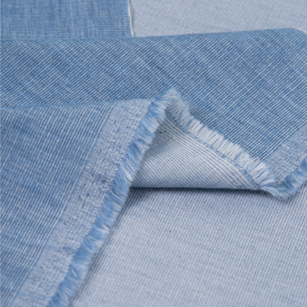 Atelier Brunette Woven Velvet Cotton Fabric in Light Blue