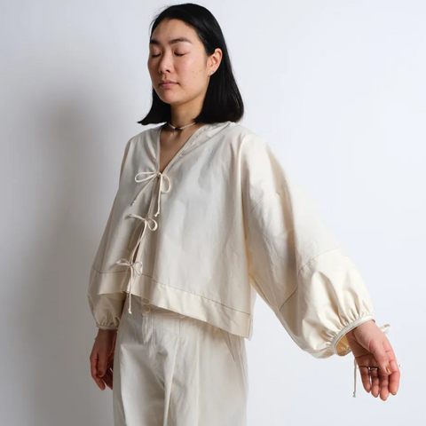 Birgitta Helmersson Zero Waste Bow Top Hack PDF Add on to ZW Cropped Shirt Sewing Pattern