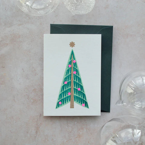 Bobby Print Christmas Fir Tree Christmas Card