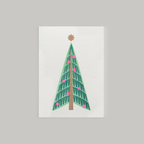 Bobby Print Christmas Fir Tree Christmas Card