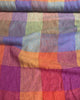 Cefalu Checked Washed Linen Fabric in Bright Rainbow Colours