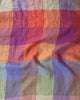 Cefalu Checked Washed Linen Fabric in Bright Rainbow Colours