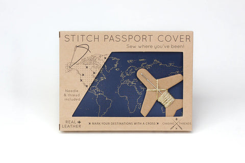 Chasing Threads Stitch Passport Cover Kit Navy