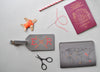 Chasing Threads Stitch Your Own Leather Luggage Tag Grey