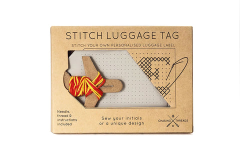 Chasing Threads Stitch Your Own Luggage Tag Lt Grey