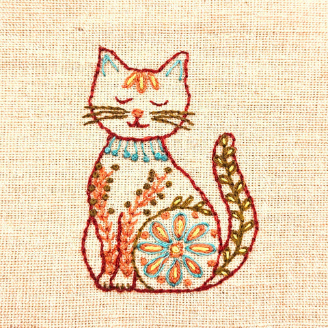Corinne Lapierre Folk Cats Stick and Stitch Embroidery Designs