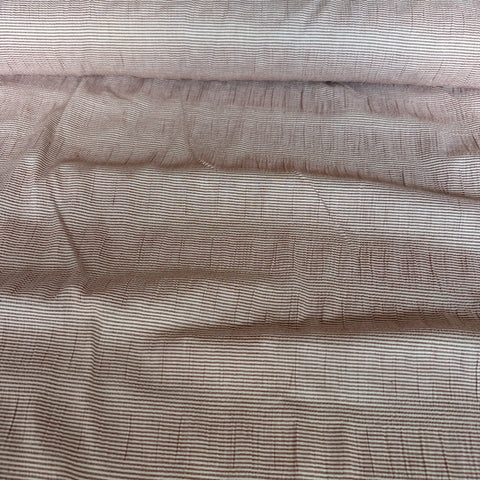 Cotton Seersucker Pinstripe fabric Rust & Cream