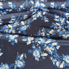 Deadstock Abstract Floral Crepe fabric Blues on Navy