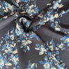 Deadstock Abstract Floral Crepe fabric Blues on Navy