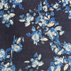 Deadstock Abstract Floral Crepe fabric Blues on Navy