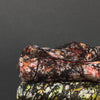 Deadstock Designer Abstract Print Silk Chiffon Fabric • Black and Orange • NEW