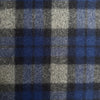 Deadstock Designer Wool Check Coating Fabric Royal Blue and Grey