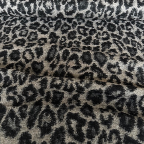 Deadstock Ex Max Mara Animal Print Wool Mix Fabric Black on Grey2