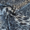 Deadstock Leopard Satin Polyester fabric Blue