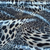 Deadstock Leopard Satin Polyester fabric Blue