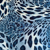 Deadstock Leopard Satin Polyester fabric Blue