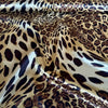 Deadstock Leopard Satin Polyester fabric Brown