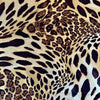 Deadstock Leopard Satin Polyester fabric Brown