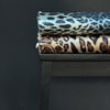 Deadstock Leopard Satin Polyester fabric Brown