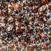 Deadstock Designer Abstract Print Silk Chiffon Fabric Orange.