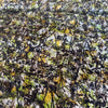 Deadstock Designer Abstract Print Silk Chiffon Fabric Yellow & Green