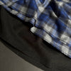 Deadstock Designer Wool Check Coating Fabric Royal Blue and Grey