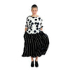 Dhurata Davies Tia Skirt Sewing Pattern in Black Ravello Striped Linen Fabric