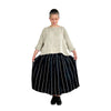 Dhurata Davies Tia Skirt Sewing Pattern in Black Ravello Striped Linen Fabric