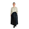 Dhurata Davies Tia Skirt Sewing Pattern in Black Ravello Striped Linen Fabric