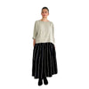 Dhurata Davies Tia Skirt Sewing Pattern in Black Ravello Striped Linen Fabric
