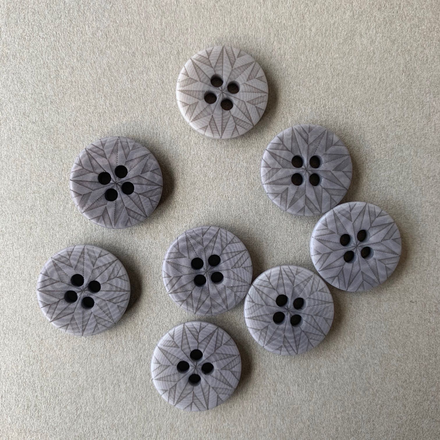 ETCHED COROZO NUT BUTTONS • Grey • 15mm – The Draper's Daughter