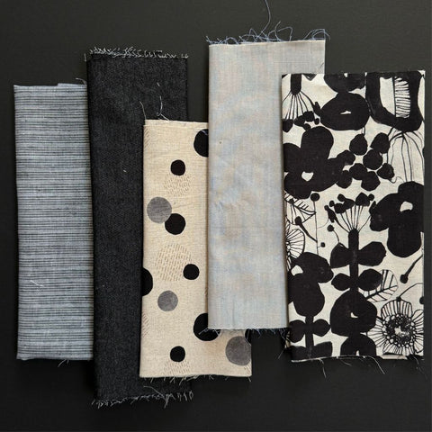 Fabric Remnant Bundle Grey/Black/Tan