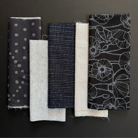 Fabric Remnant Bundle Grey/Black/Tan