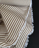 Fuggi Seercucker 5mm Striped Cotton Fabric in Brown and Ecru