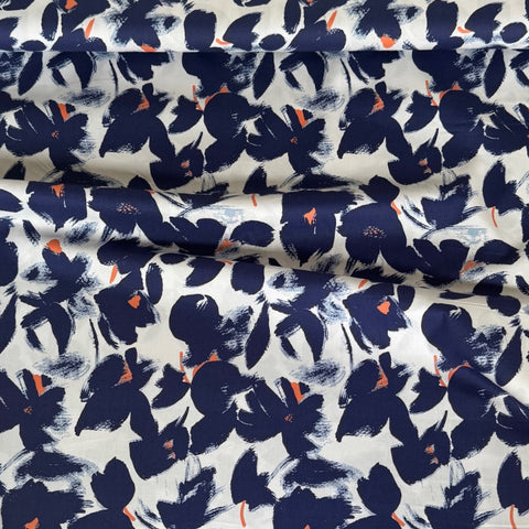 Hokkoh Aster Floral Cotton Fabric in Blue