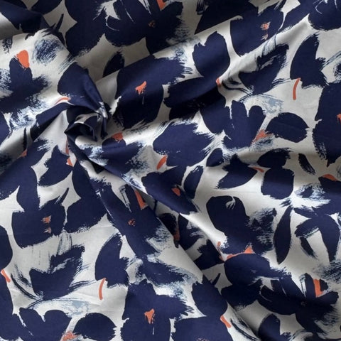 Hokkoh Aster Floral Cotton Fabric in Blue