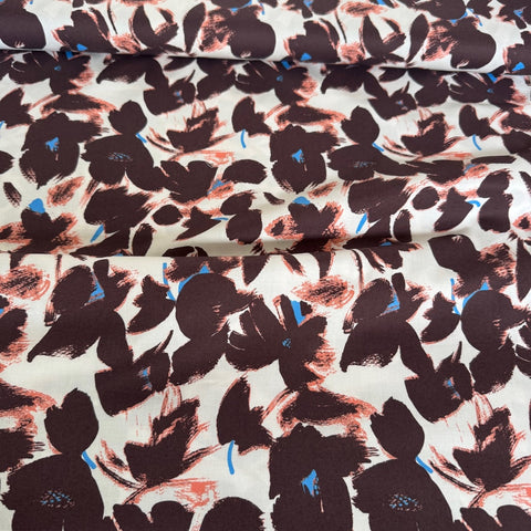 Hokkoh Aster Floral Cotton Fabric in Warm Brown