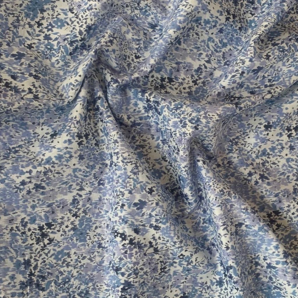 Hokkoh Ditsy Floral Cotton Lawn Fabric Blues