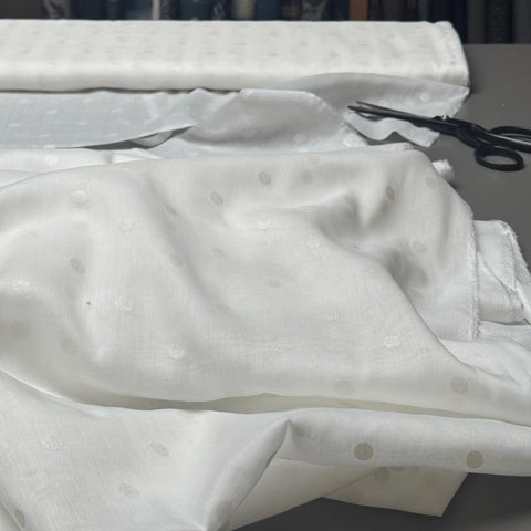 Hokkoh Metallic Polka Dot Cotton Voile in Cream