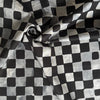 Hokkoh Organic Squares Cotton Fabric in Black and Grey