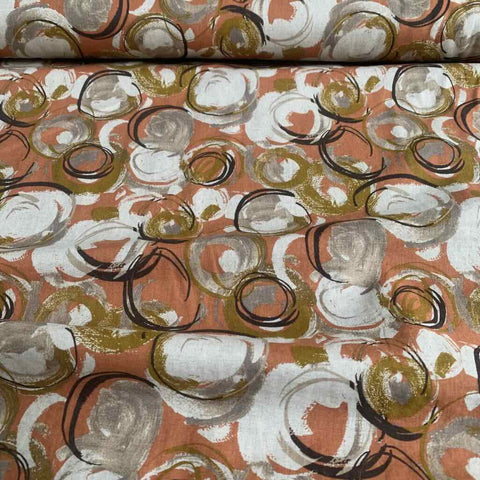 Hokkoh Boho Abstract Shapes Linen Cotton fabric