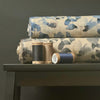 Hokkoh Painterly Flowers Linen Cotton fabric Greys