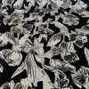 Hokkoh Sketched Flowers Cotton Lawn Fabric Black