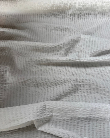 Hokkoh Textured Stripes Cotton Fabric Winter White