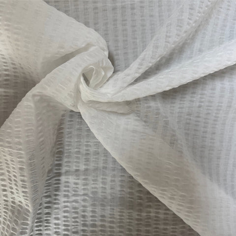 Hokkoh Textured Stripes Cotton Fabric Winter White